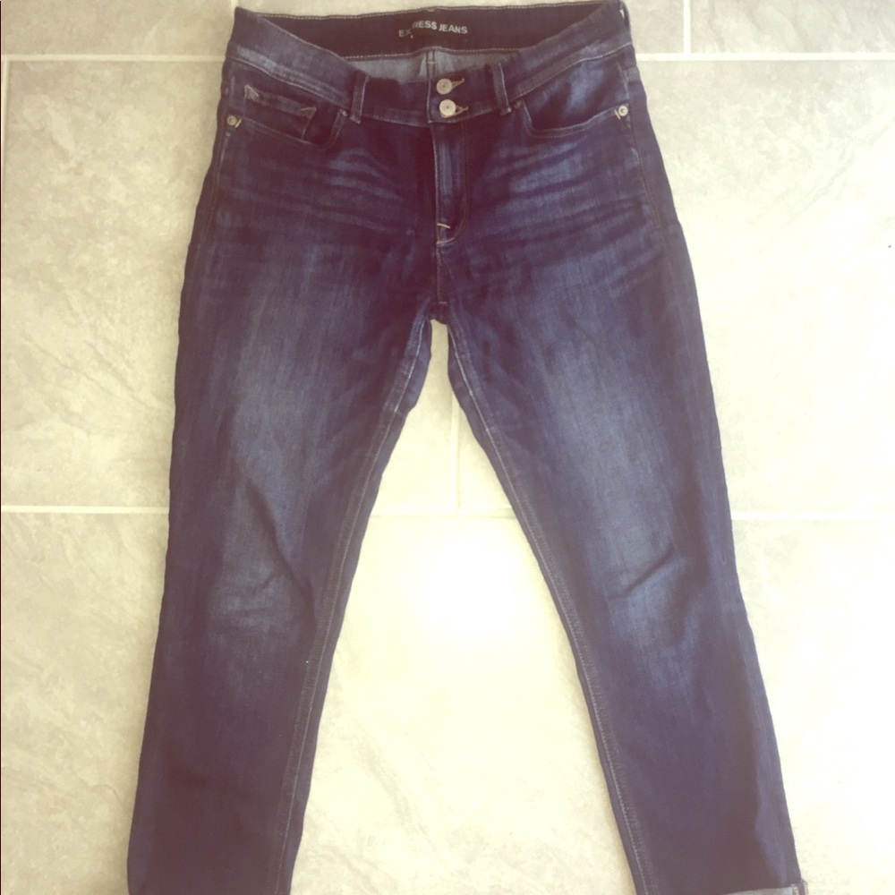 Express Cropped Legging Dark Wash Jeans (size 8r)